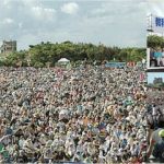 教科書検定意見撤回を求める県民大会(沖縄・宜野湾市)
