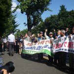 原爆症認定訴訟原告の厚生労働省前座り込み(厚労省前)