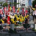 5・15沖縄平和行進出が辺野古(東)・読谷(西)・那覇(南)を出発